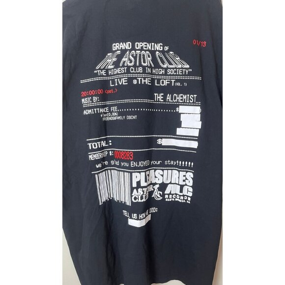 PLEASURES THE ASTOR CLUB OPENING T-SHIRT XL - Picture 4 of 5